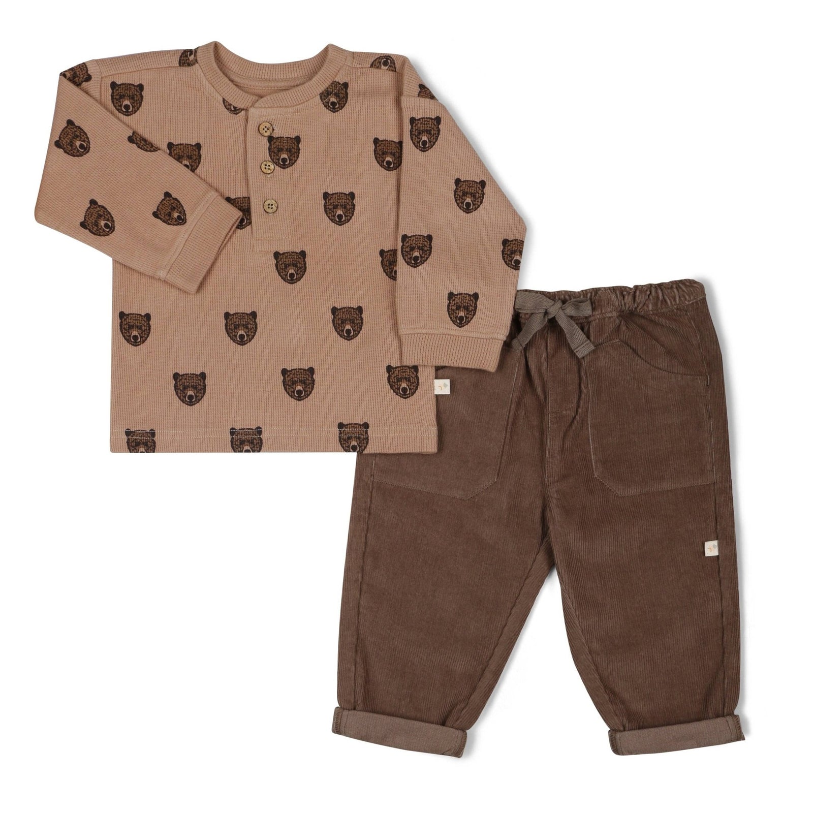Organic Tee and Corduroy Pant Set | Espresso - Echo Market