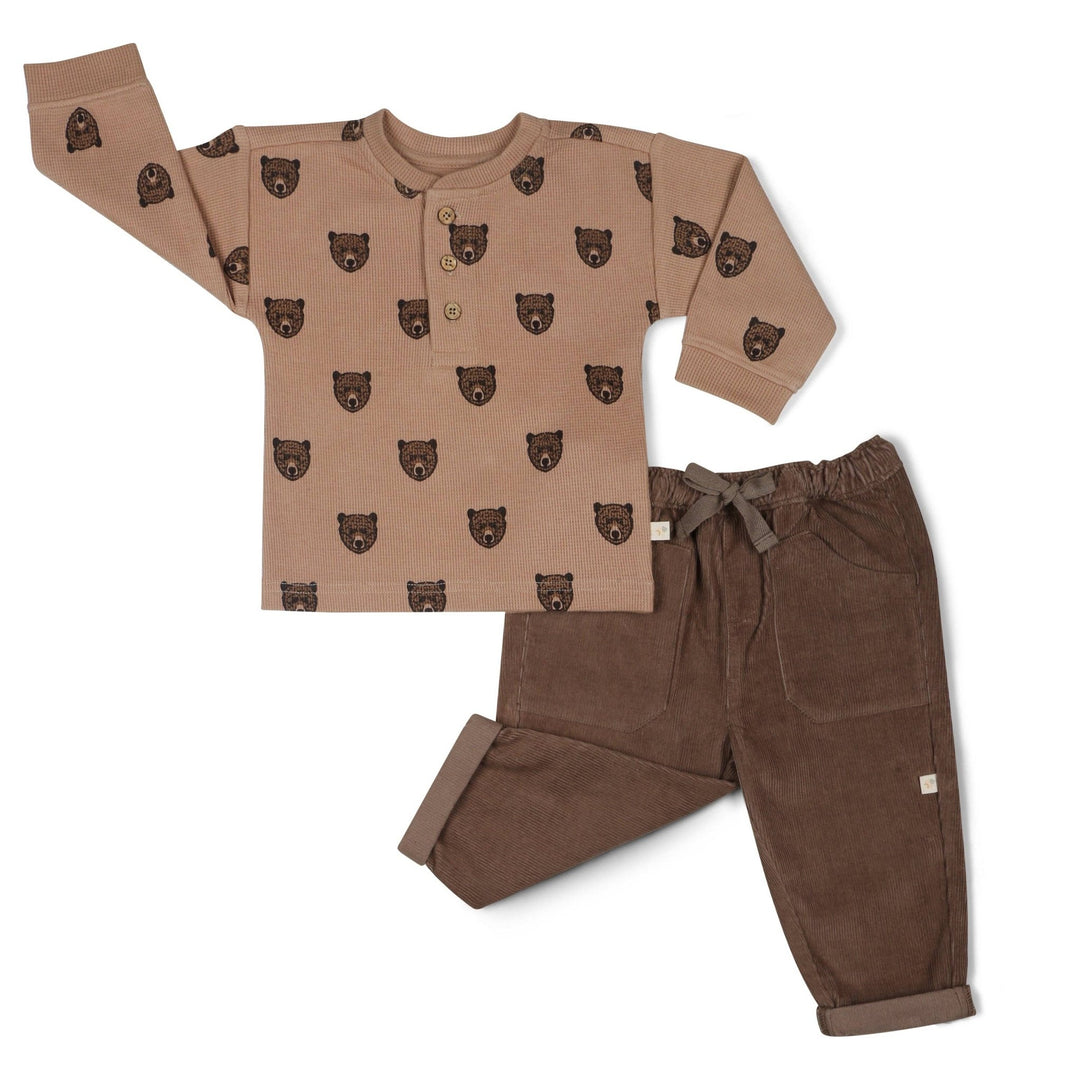 Organic Tee and Corduroy Pant Set | Espresso - Echo Market