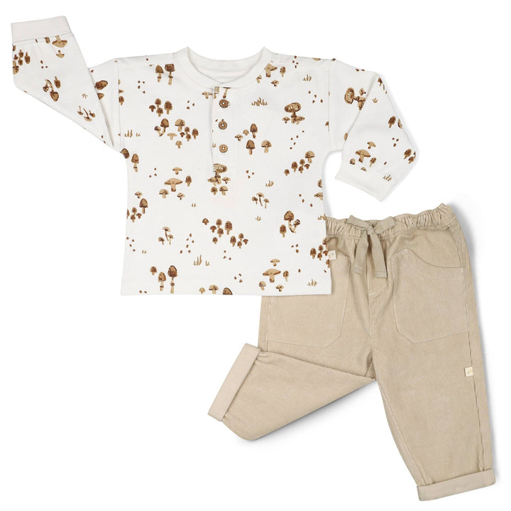Organic Tee and Corduroy Pant Set | Oat - Echo Market