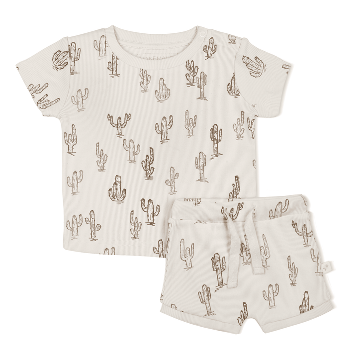 Organic Tee and Shorties Set | Cactus - Echo Market