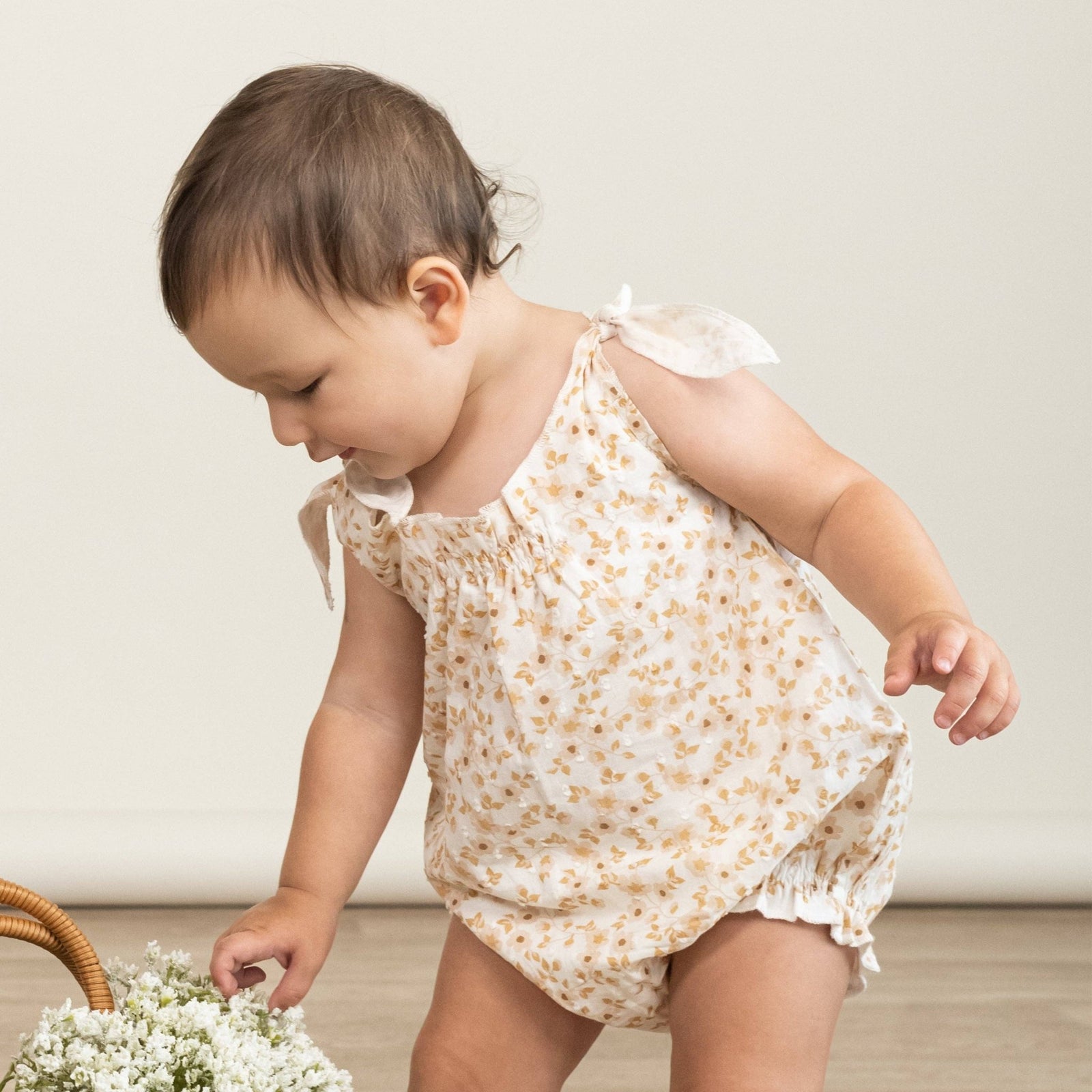 Organic Tie Shoulder Bubble Romper - Echo Market