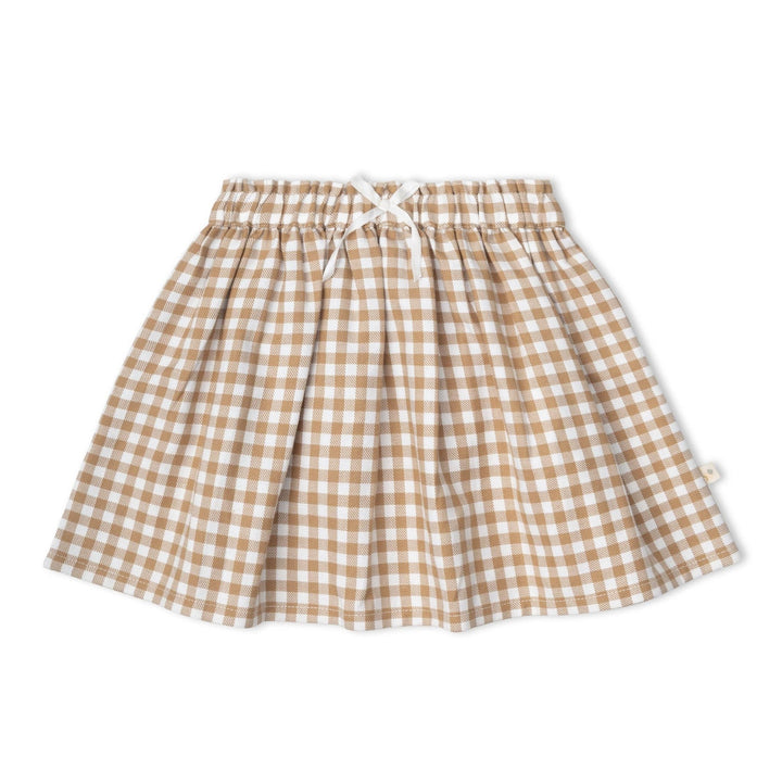 Organic Twill Skirt | Oat Gingham - Echo Market