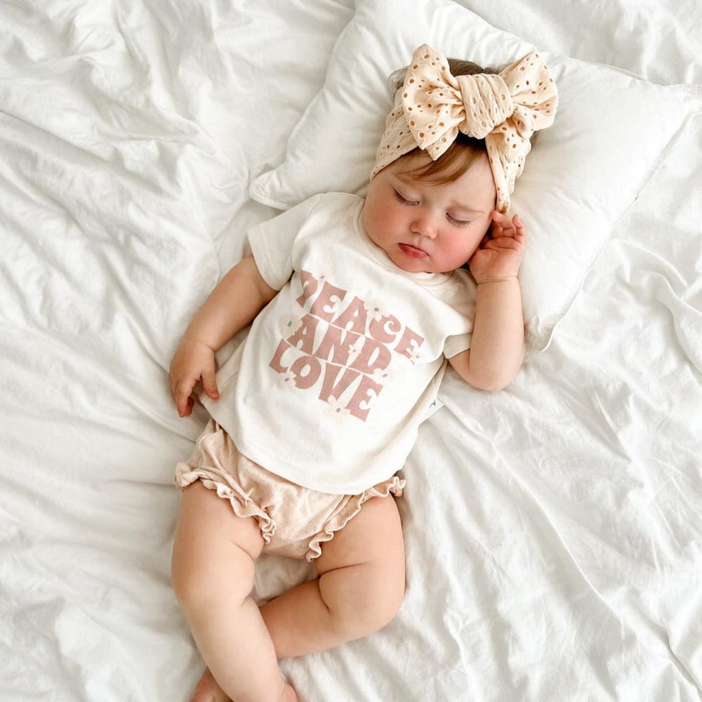 'Peace And Love' Baby & Kids Organic Cotton Print Tee - Echo Market