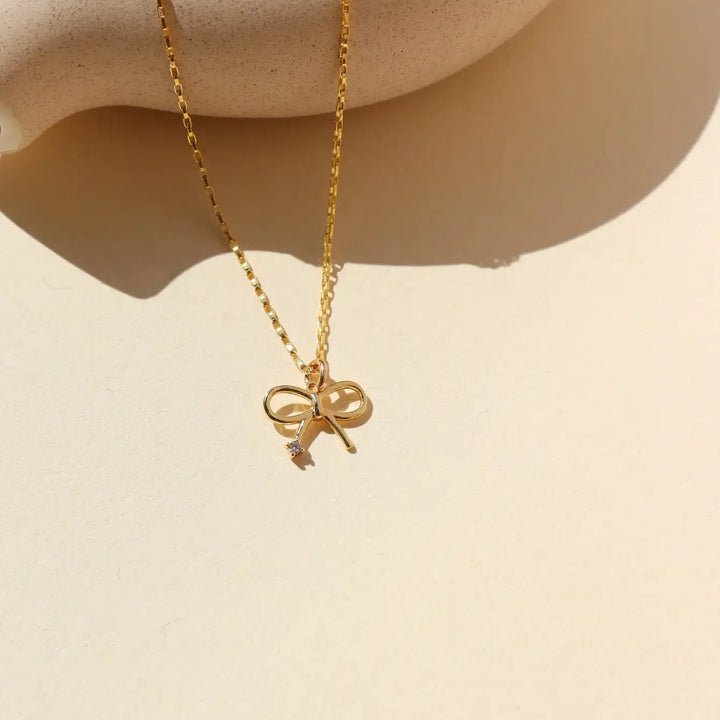 Petite Bow Charm Necklace  - Echo Market