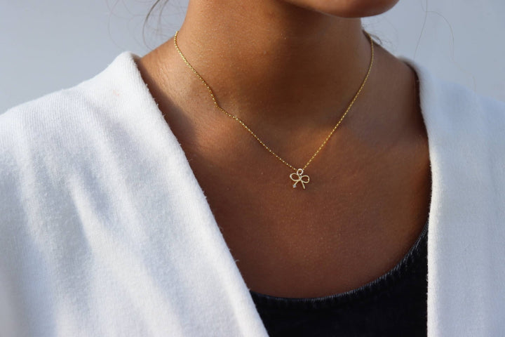 Petite Bow Charm Necklace  - Echo Market