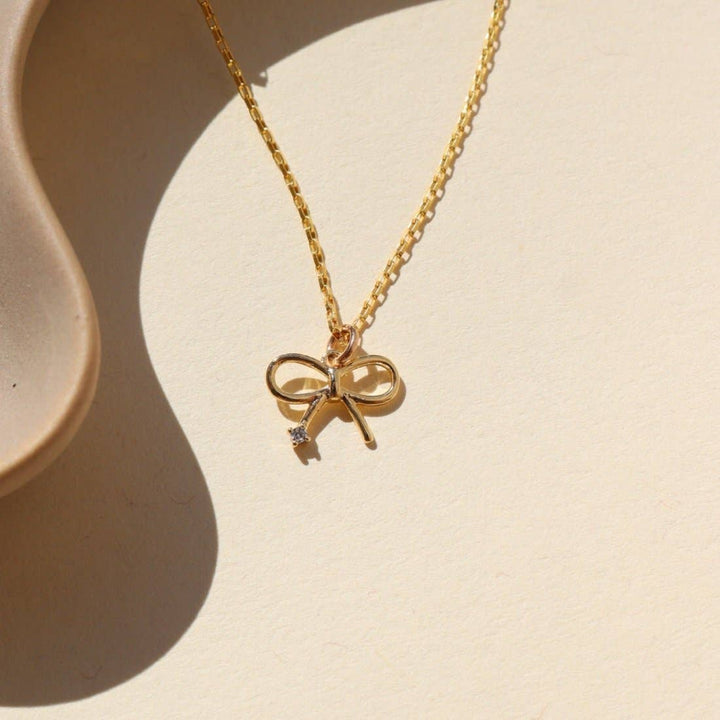 Petite Bow Charm Necklace  - Echo Market