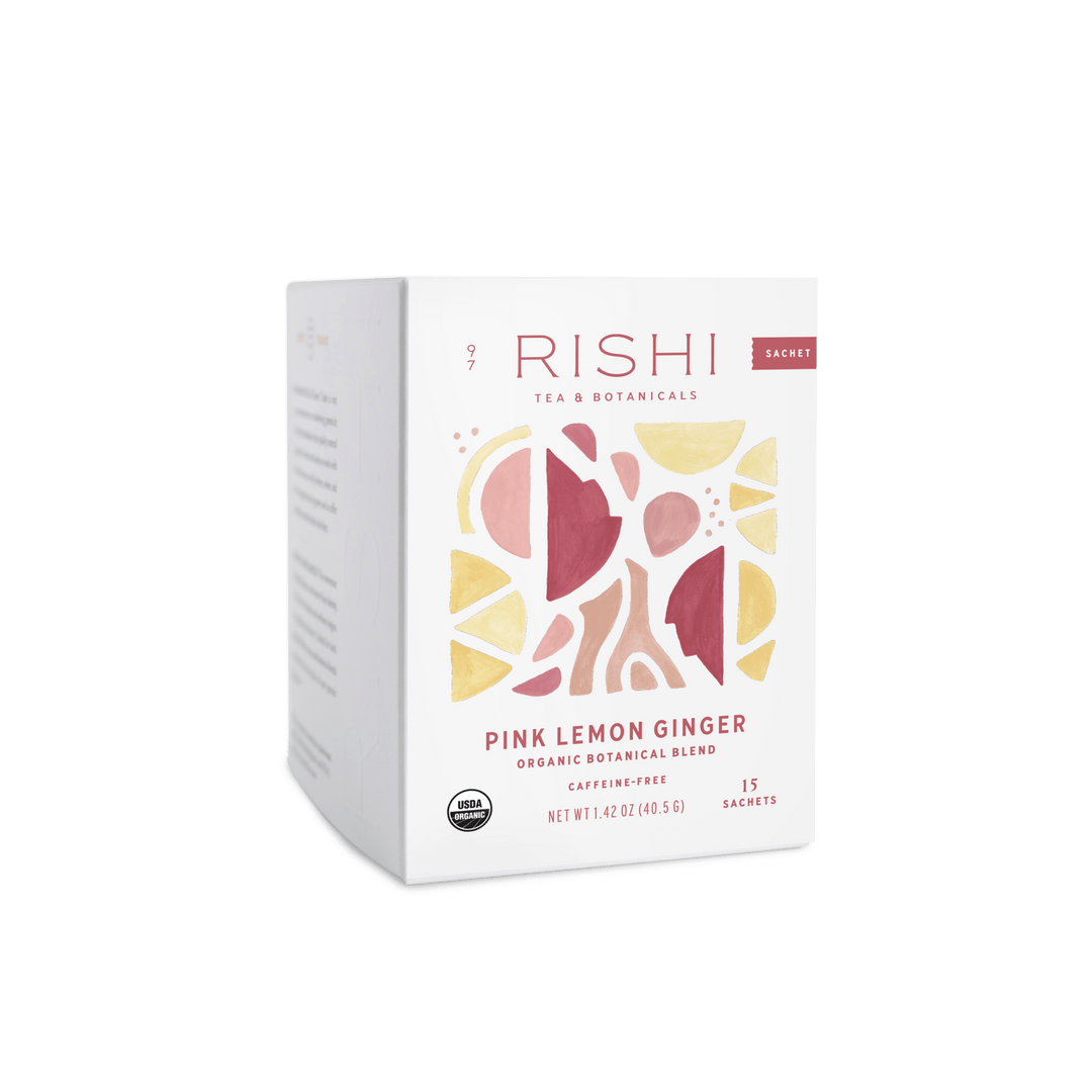 Pink Lemon Ginger Organic Herbal Tea Sachets - Echo Market