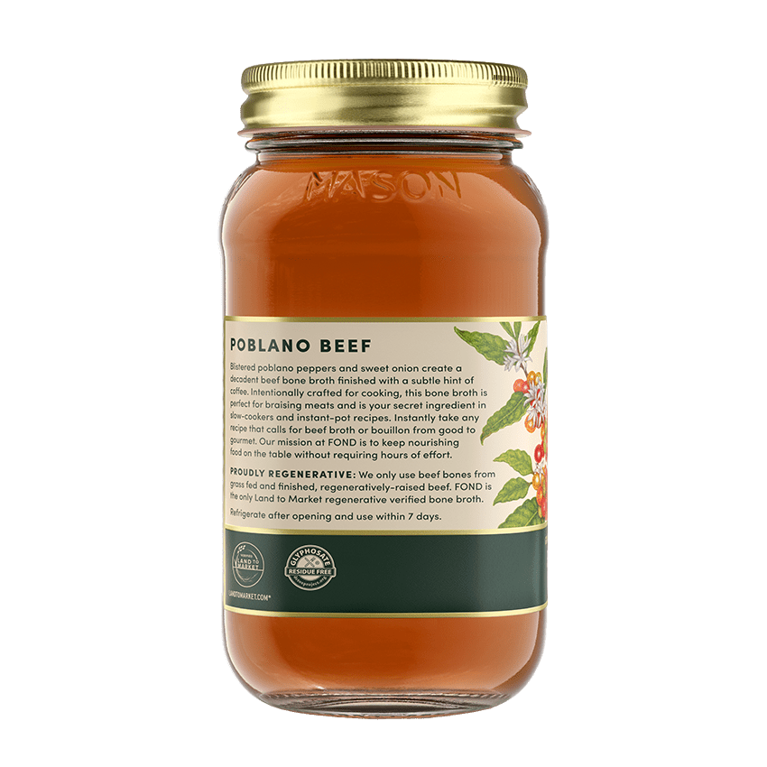 Poblano Grass - Fed Regenerative Beef Bone Broth - Echo Market