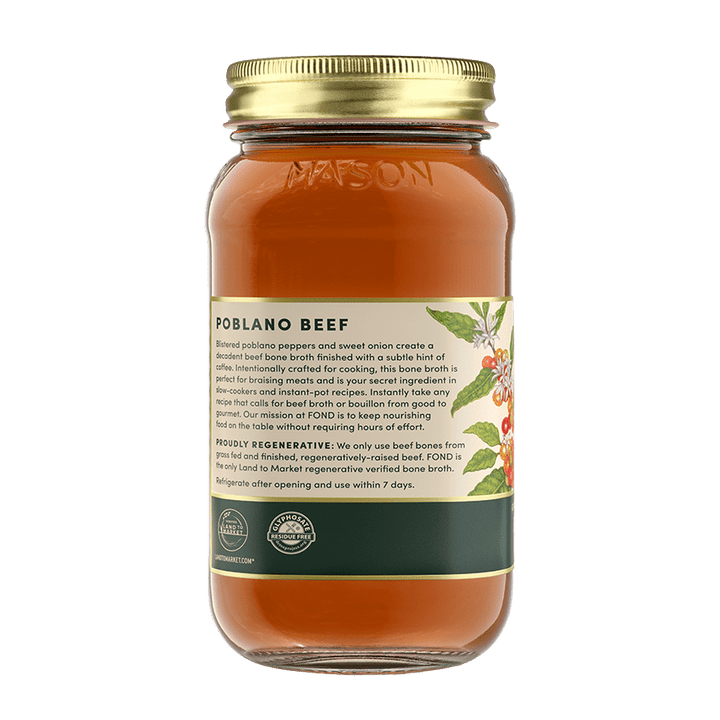 Poblano Grass - Fed Regenerative Beef Bone Broth - Echo Market