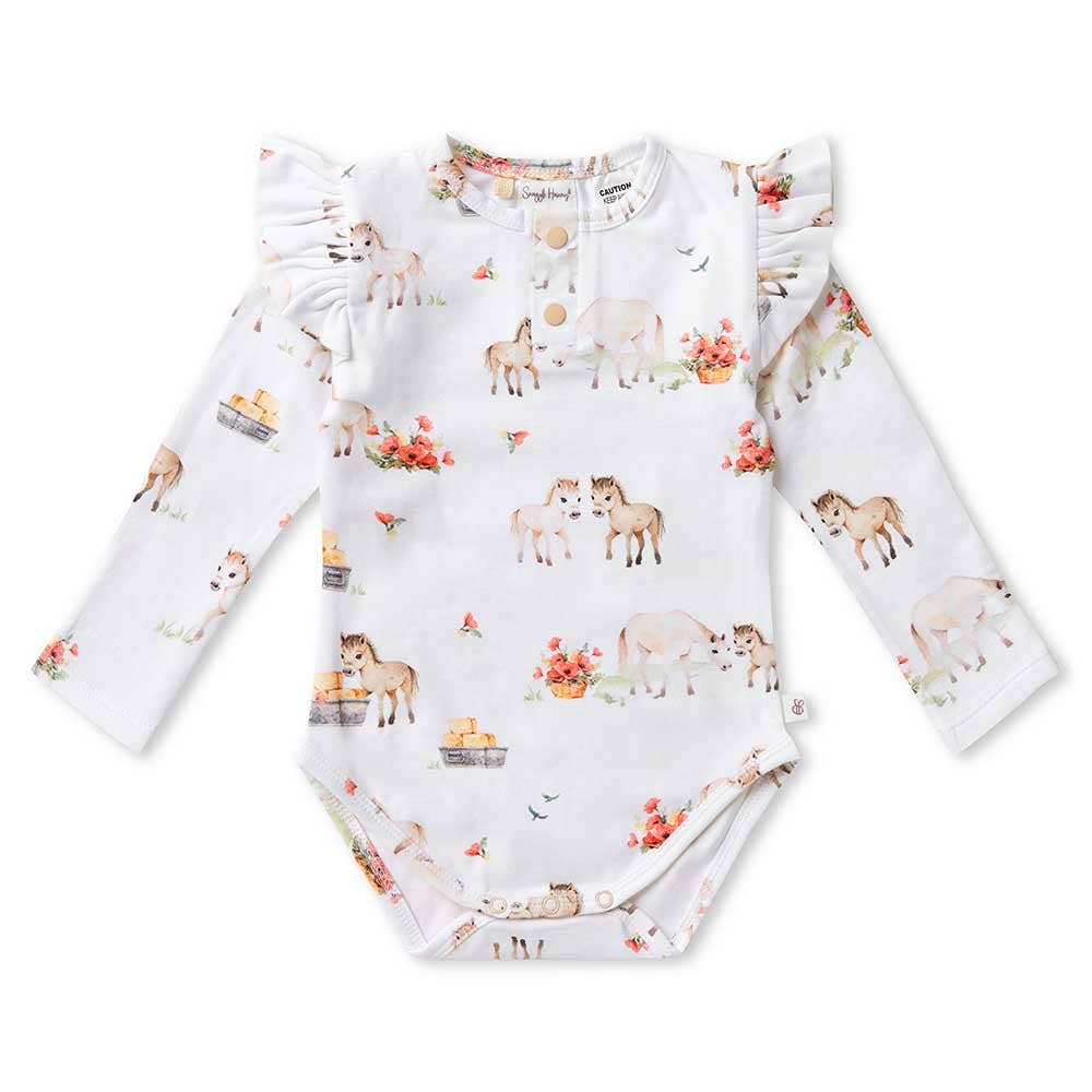Pony Pals Long Sleeve Organic Bodysuit - Echo Market