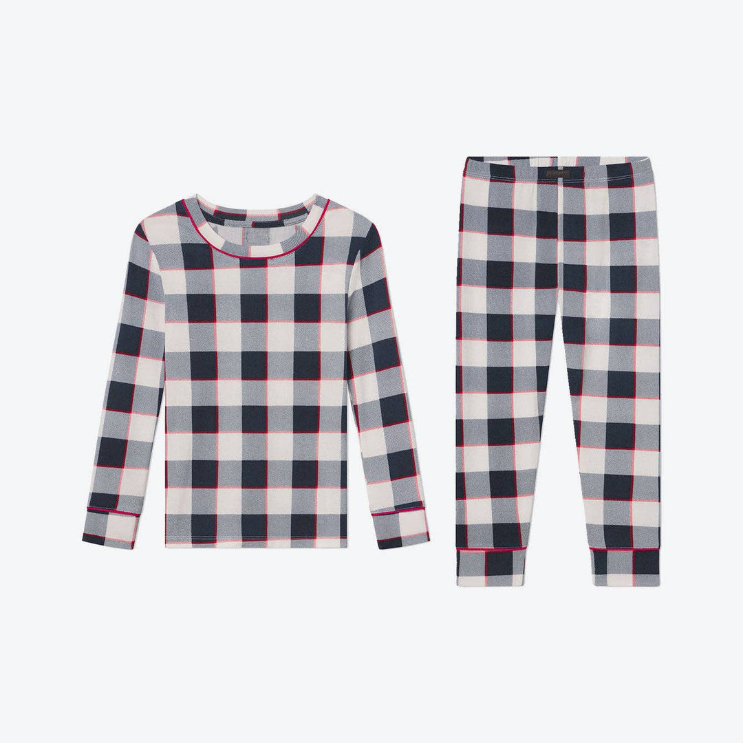 Pre - Order | Kids Soft Modal Jersey Long Sleeve Pant Set | Alpine Plaid - Echo Market