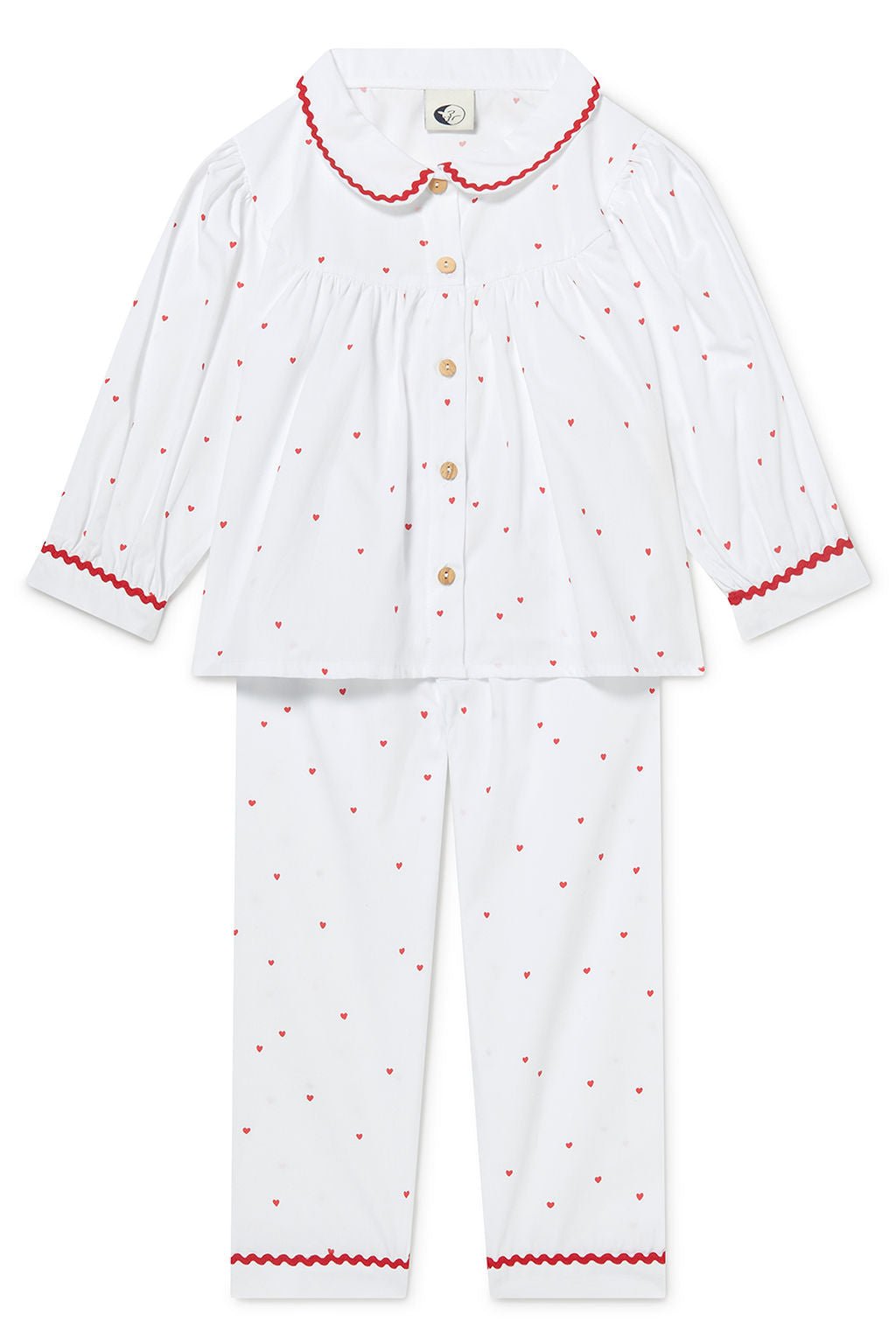 Pre - Order | Limited Edition Holiday Kids' Pajama Set | Heart Ric - Rac Trim - Echo Market