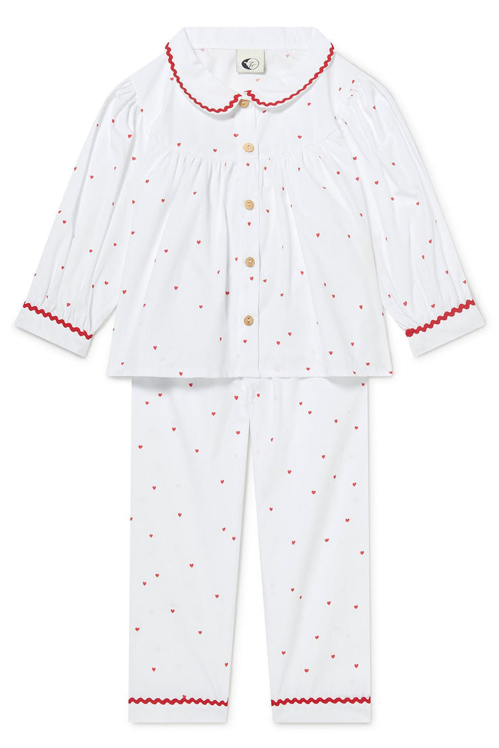 Pre - Order | Limited Edition Holiday Kids' Pajama Set | Heart Ric - Rac Trim - Echo Market