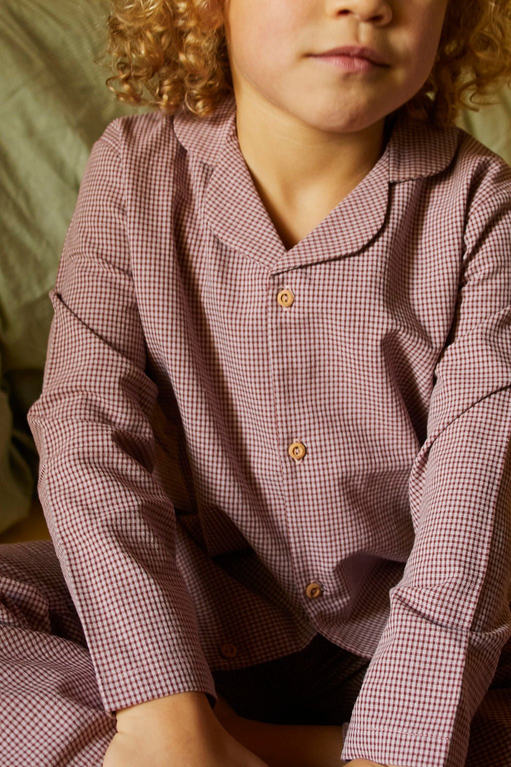 Pre - Order | Limited Edition Holiday Kids' Traditional Pajama Set | Rosewood Gingham - Echo Market