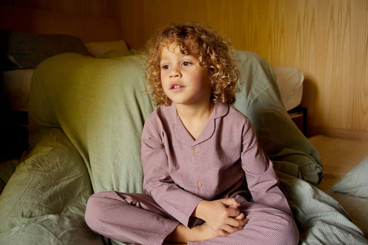 Pre - Order | Limited Edition Holiday Kids' Traditional Pajama Set | Rosewood Gingham - Echo Market