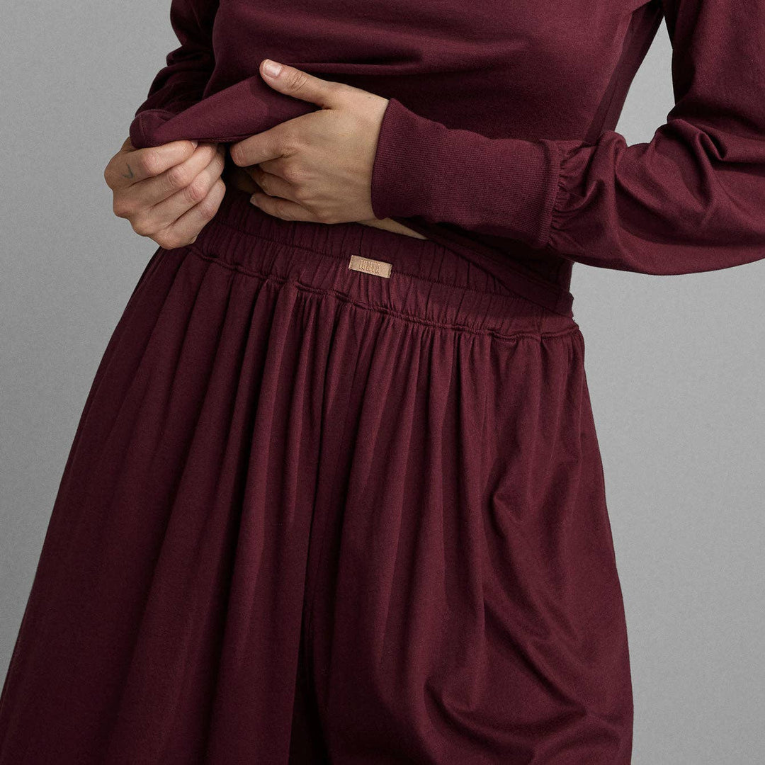 Pre - Order | Organic Pima Wide Leg Pant | Calliope Wine - Echo Market