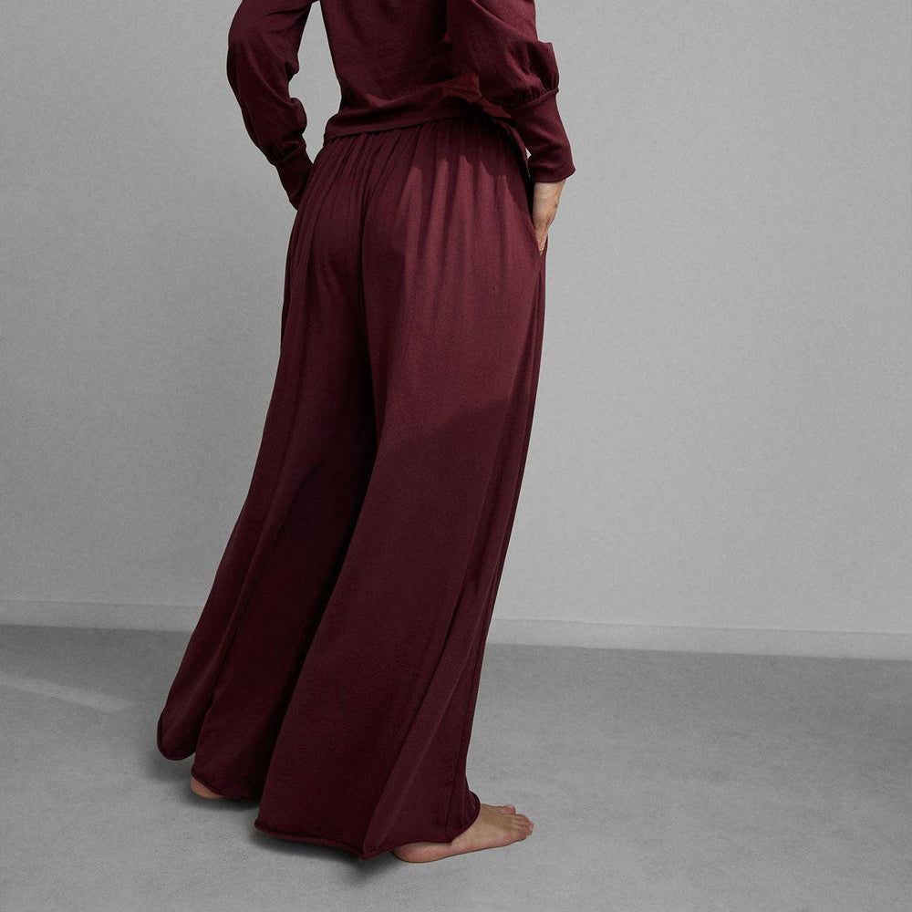 Pre - Order | Organic Pima Wide Leg Pant | Calliope Wine - Echo Market