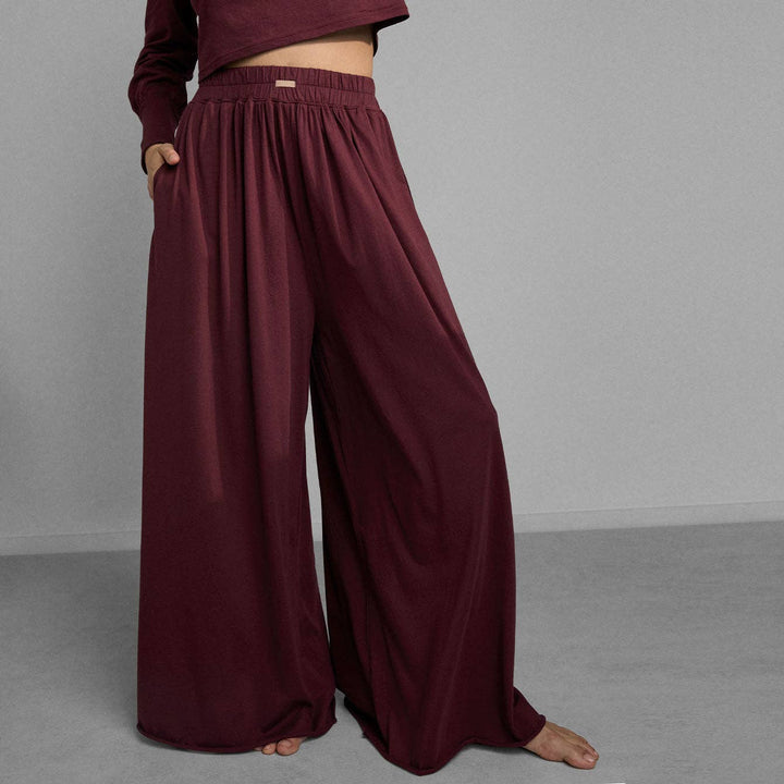 Pre - Order | Organic Pima Wide Leg Pant | Calliope Wine - Echo Market