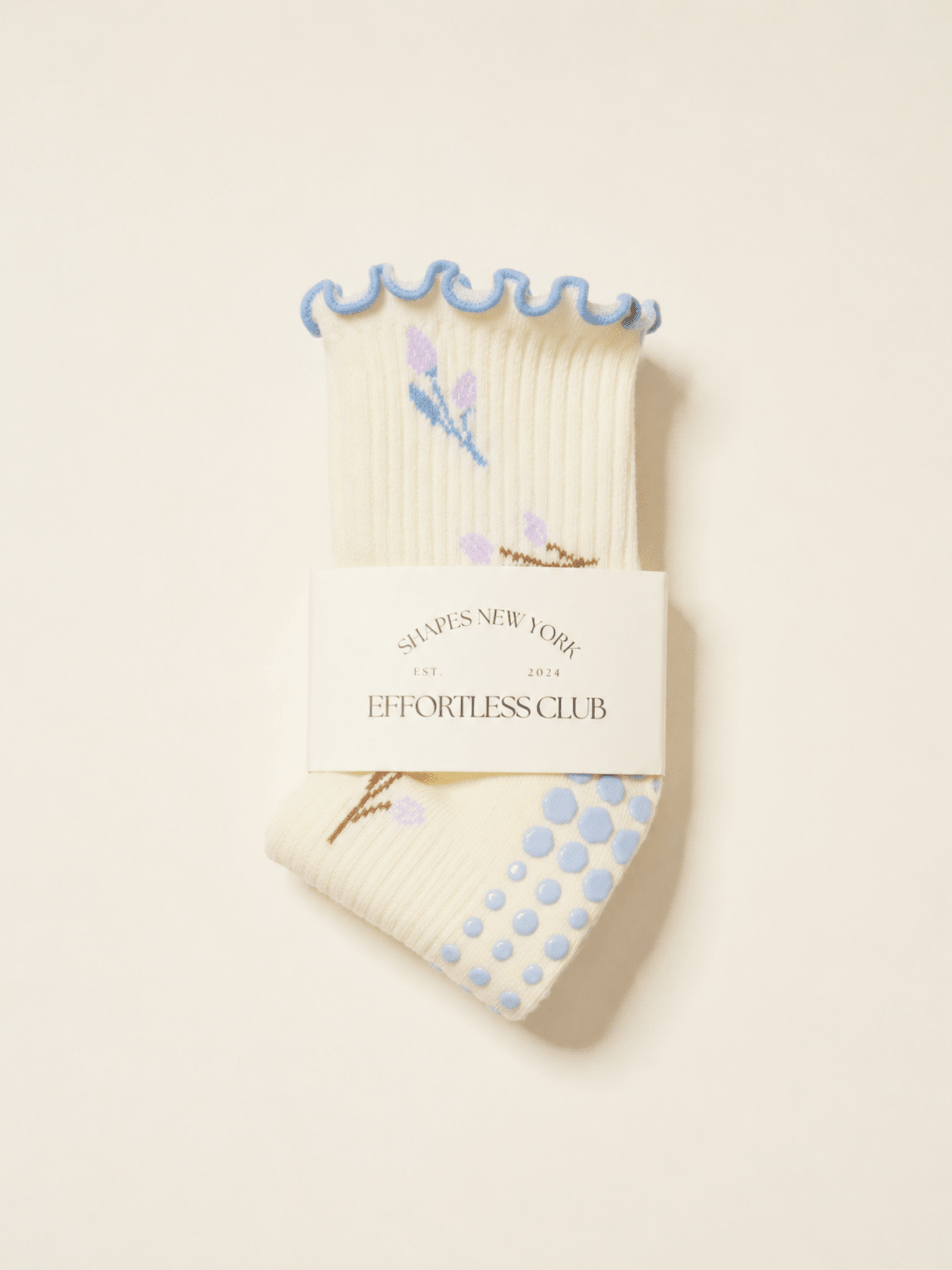 🌷 Purple Tulip Grip Sock | Pilates Socks - Echo Market