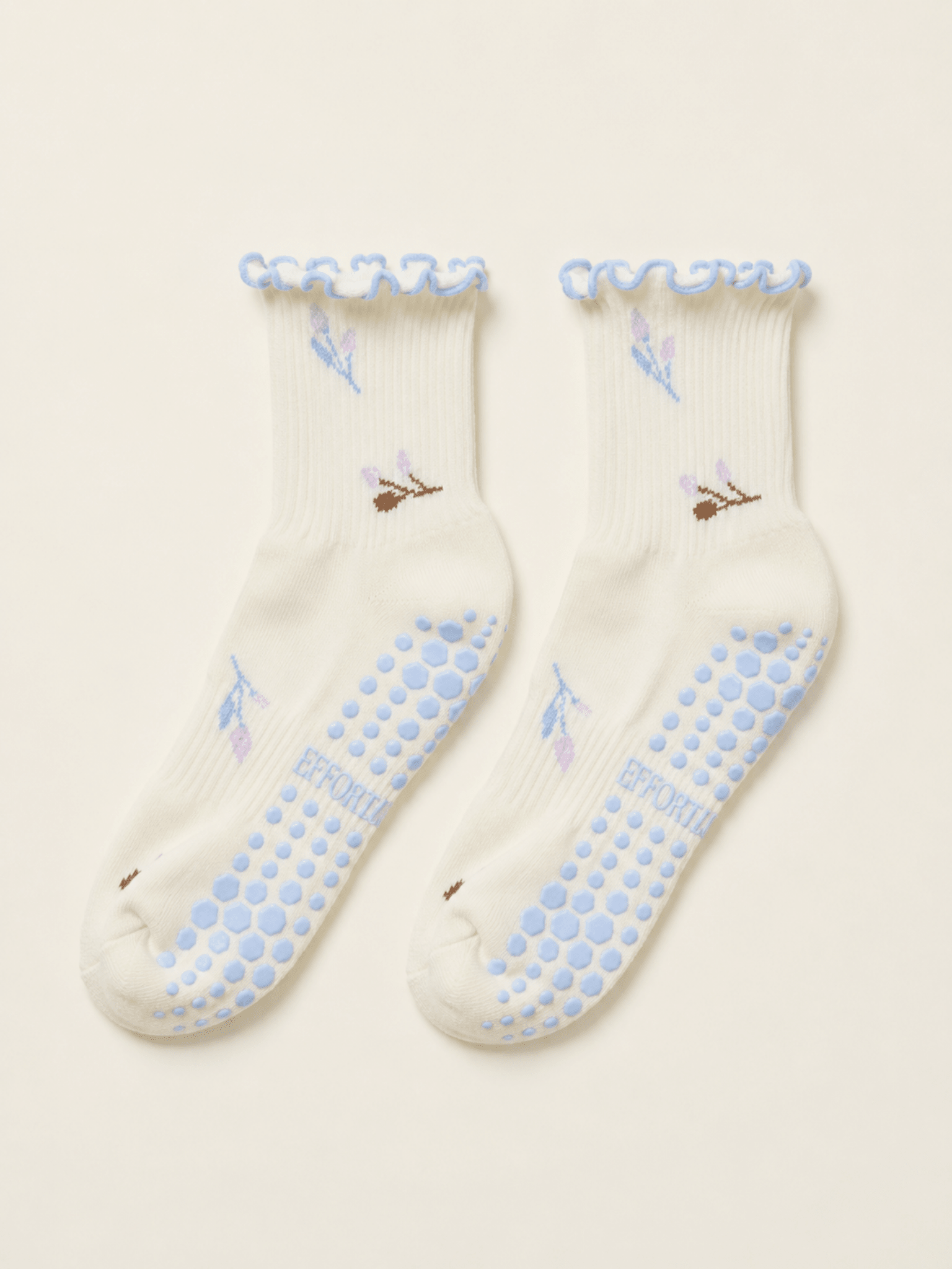 🌷 Purple Tulip Grip Sock | Pilates Socks - Echo Market