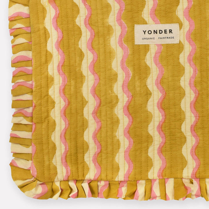 Striped fabric with wavy pattern and &