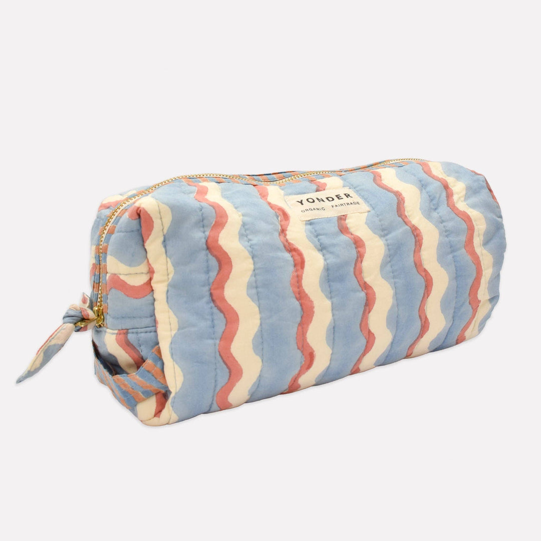 Rectangular pouch with wavy pattern on a white background