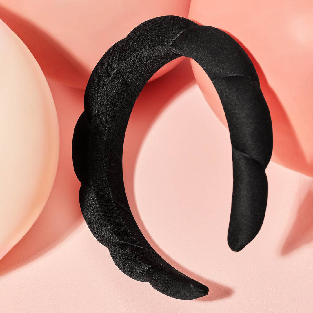 Recycled Fabric Puffy Headband | Black - Echo Market