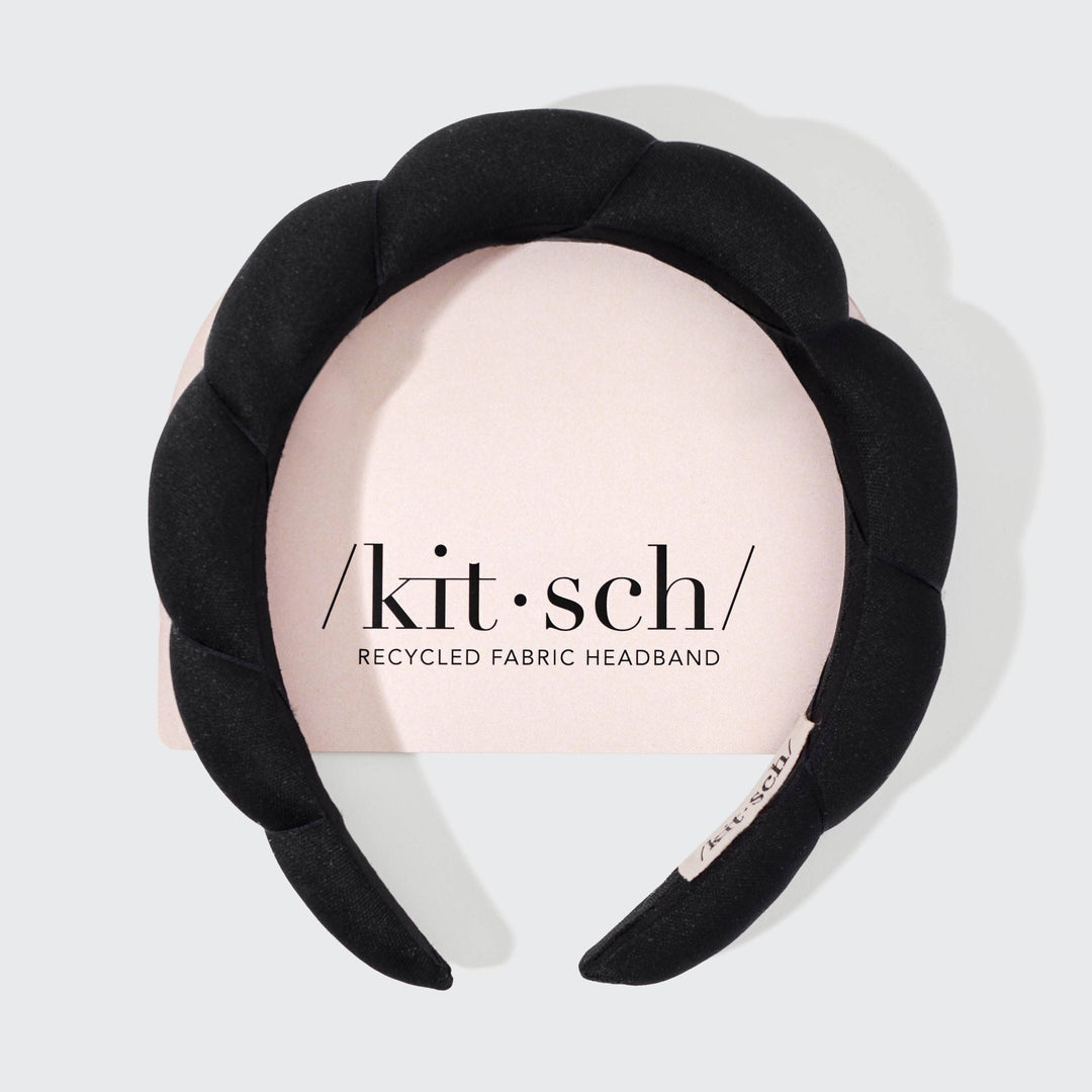 Recycled Fabric Puffy Headband | Black - Echo Market
