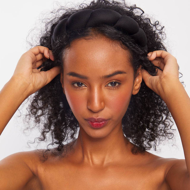Recycled Fabric Puffy Headband | Black - Echo Market