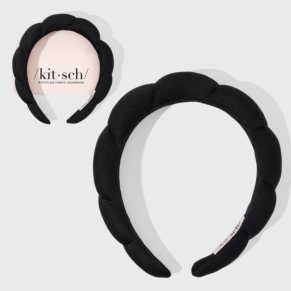 Recycled Fabric Puffy Headband | Black - Echo Market