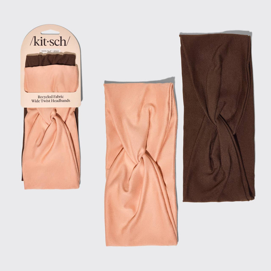 Recycled Fabric Wide Twist Headbands | 2pc Set - Echo Market