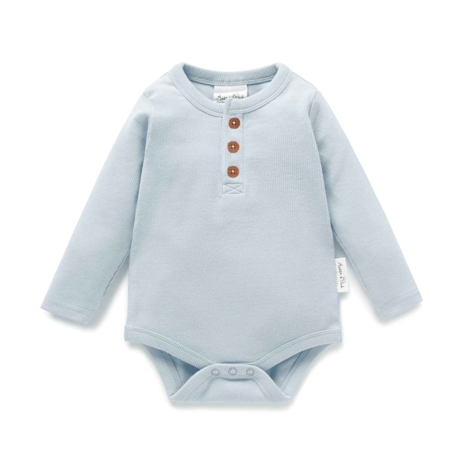 Rib Henley Onesie | Winter Sky Blue - Echo Market