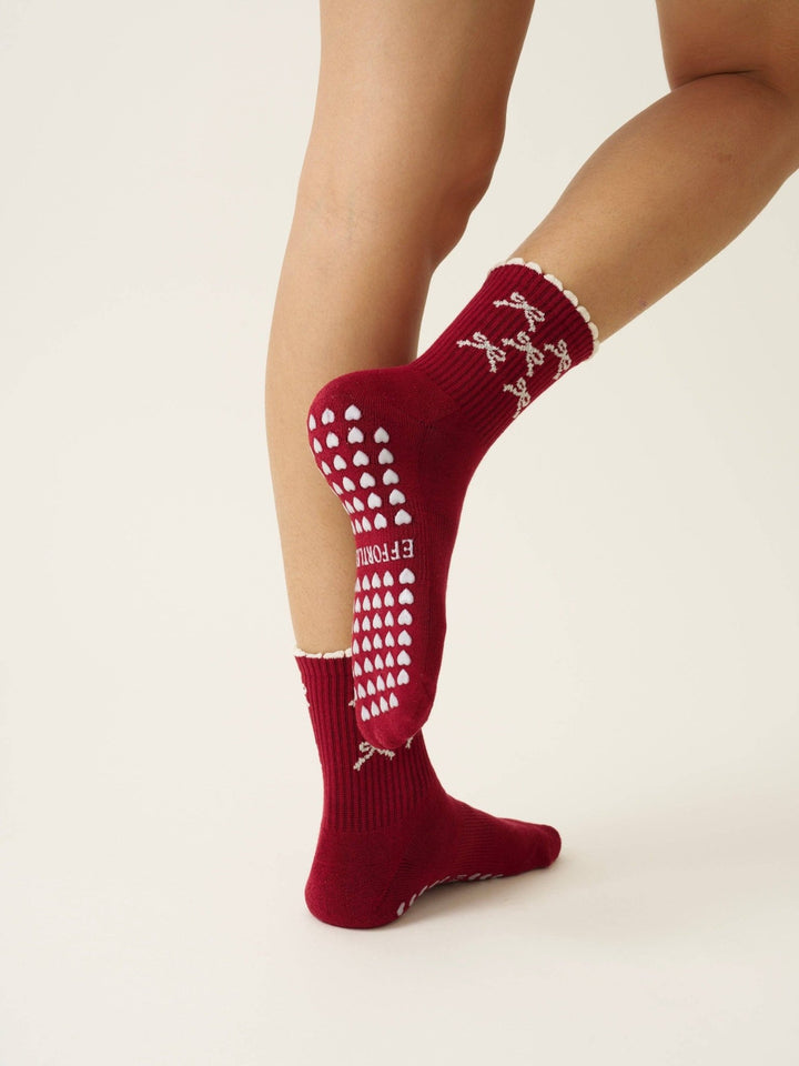 🎀 Ribbon Petal Grip Sock | Pilates Socks - Echo Market