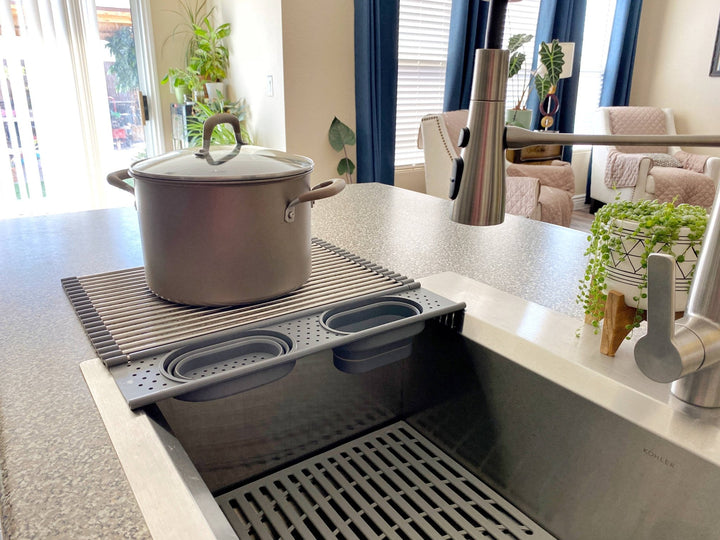 Roll up Silicone & Steel Dish Drying Rack - Echo Market