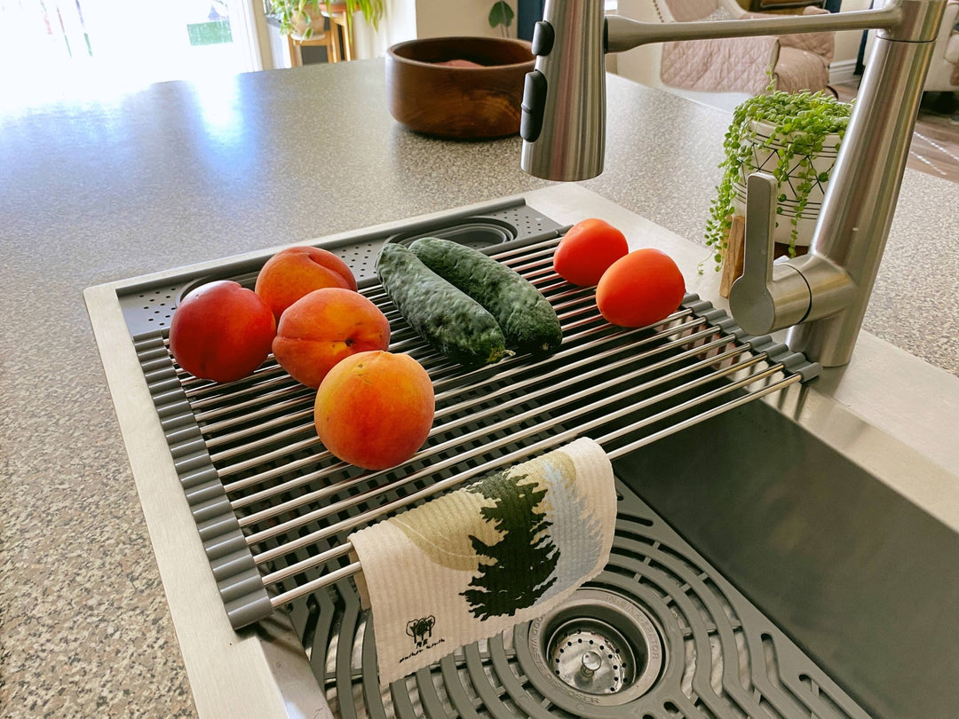 Roll up Silicone & Steel Dish Drying Rack - Echo Market