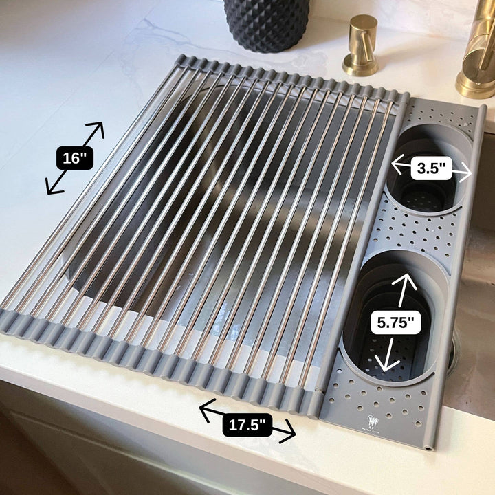 Roll up Silicone & Steel Dish Drying Rack - Echo Market