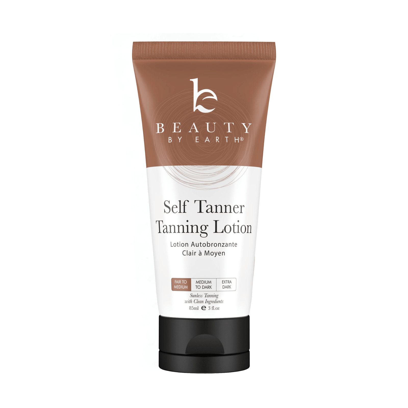 Tube of Beauty by Earth Self Tanner Tanning Lotion on a white background