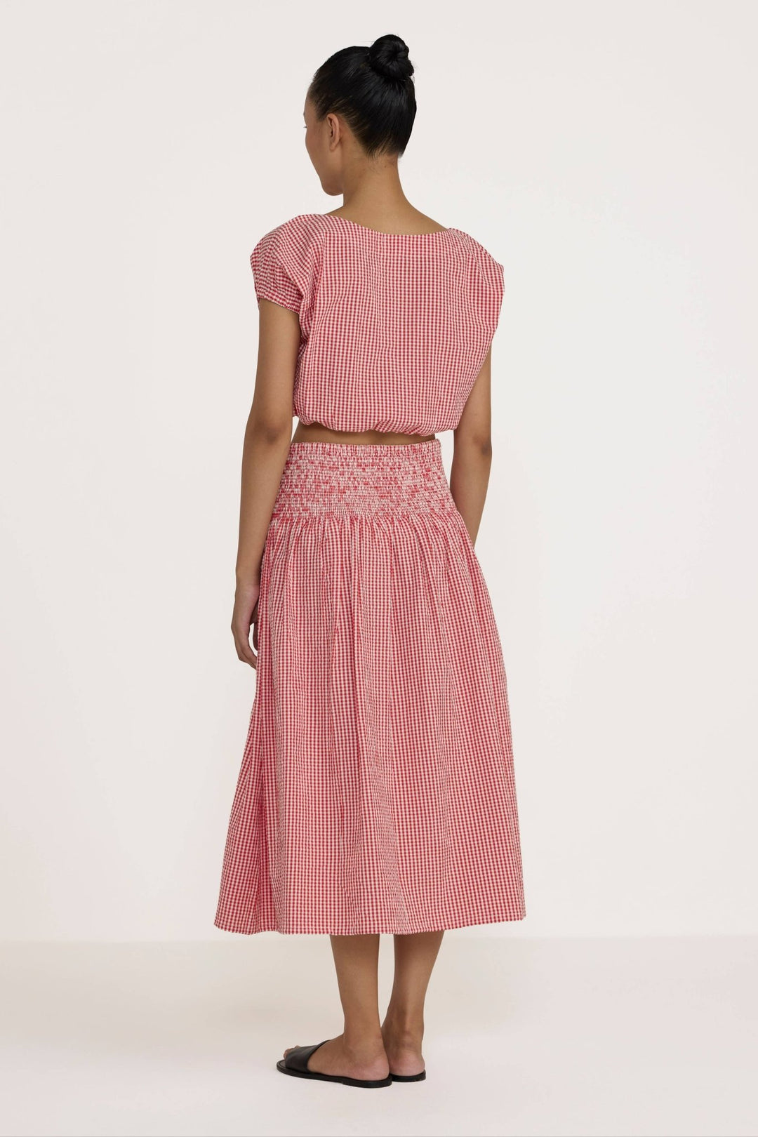 Smocked Easy Skirt | Poppy Gingham - Echo Market