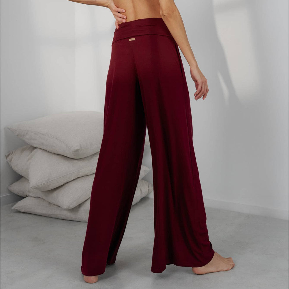 Soft Modal Rib Foldover Pant | Calliope Wine - Echo Market