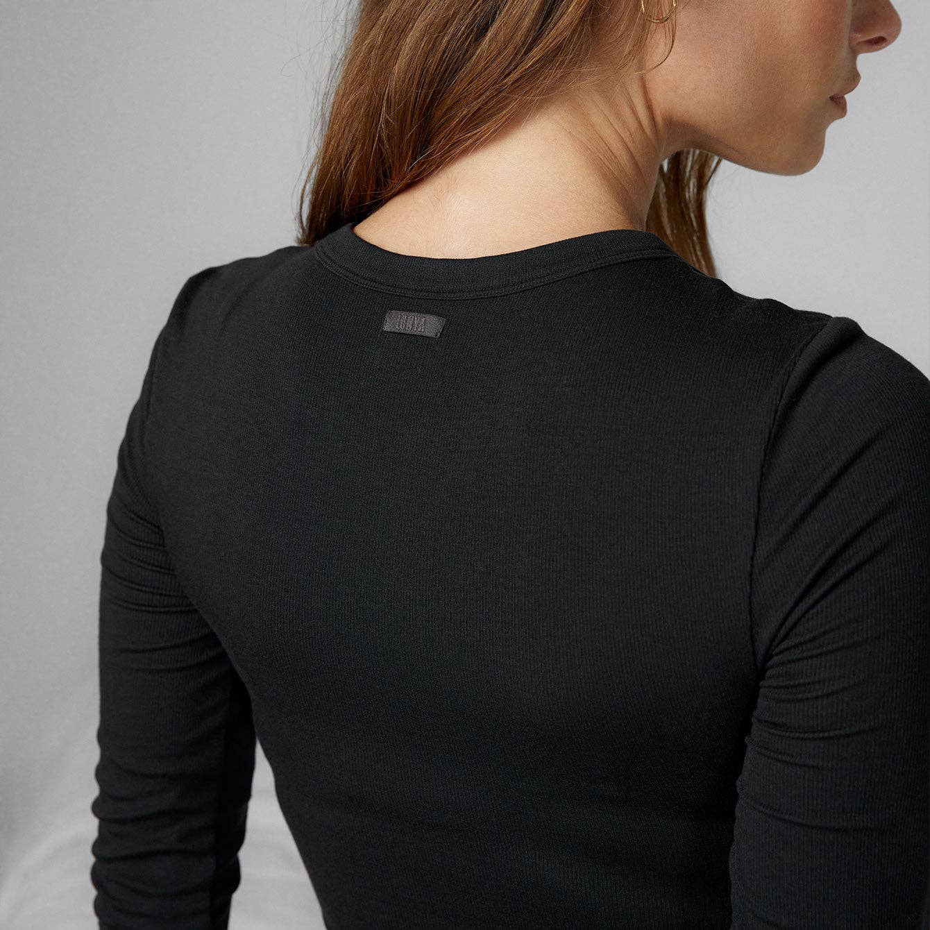 Soft Modal Rib Underpin Long Sleeve | Immersed Black - Echo Market