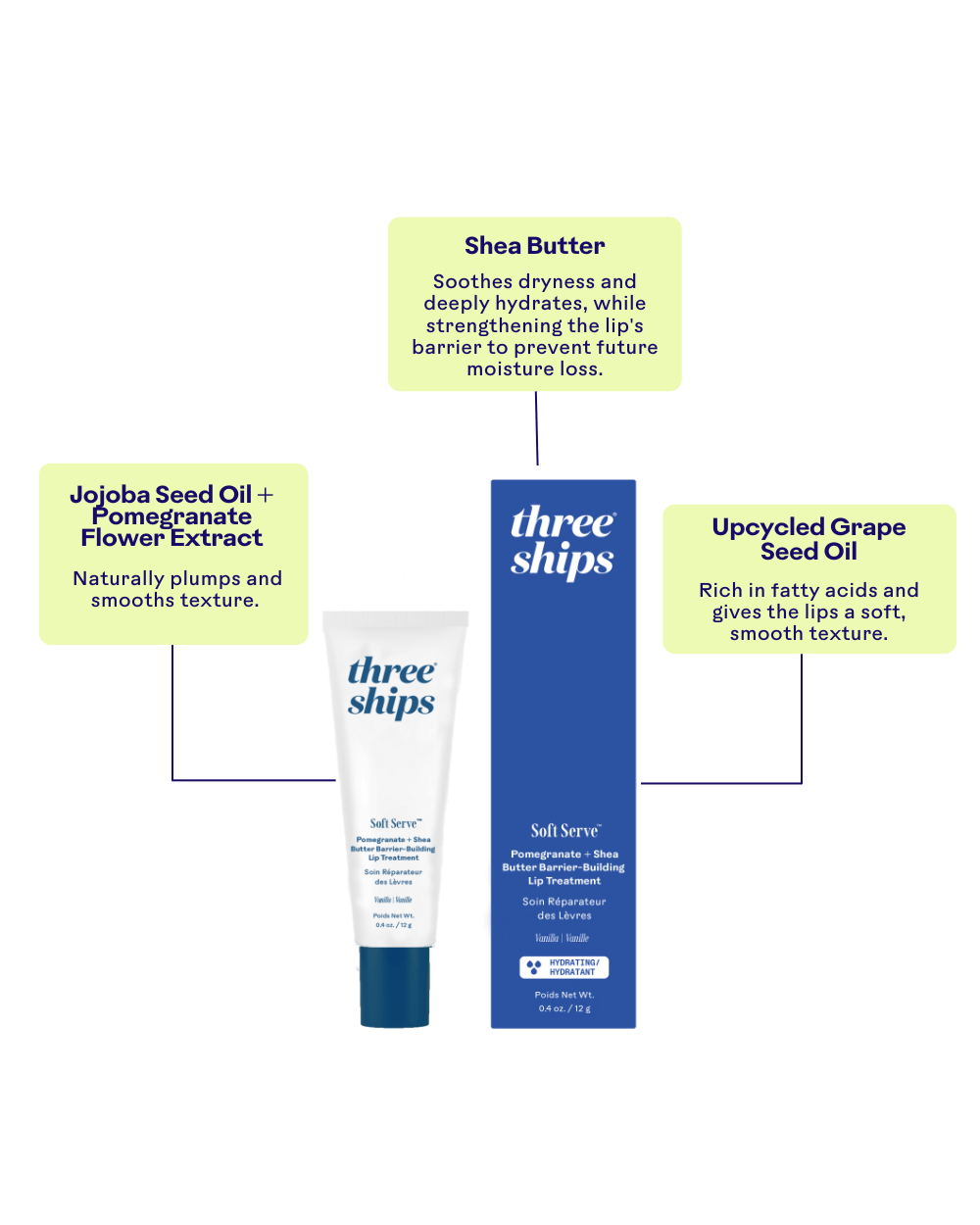 SoftServe™ Pomegranate + Shea Butter Barrier - Building Lip Treatment - Echo Market