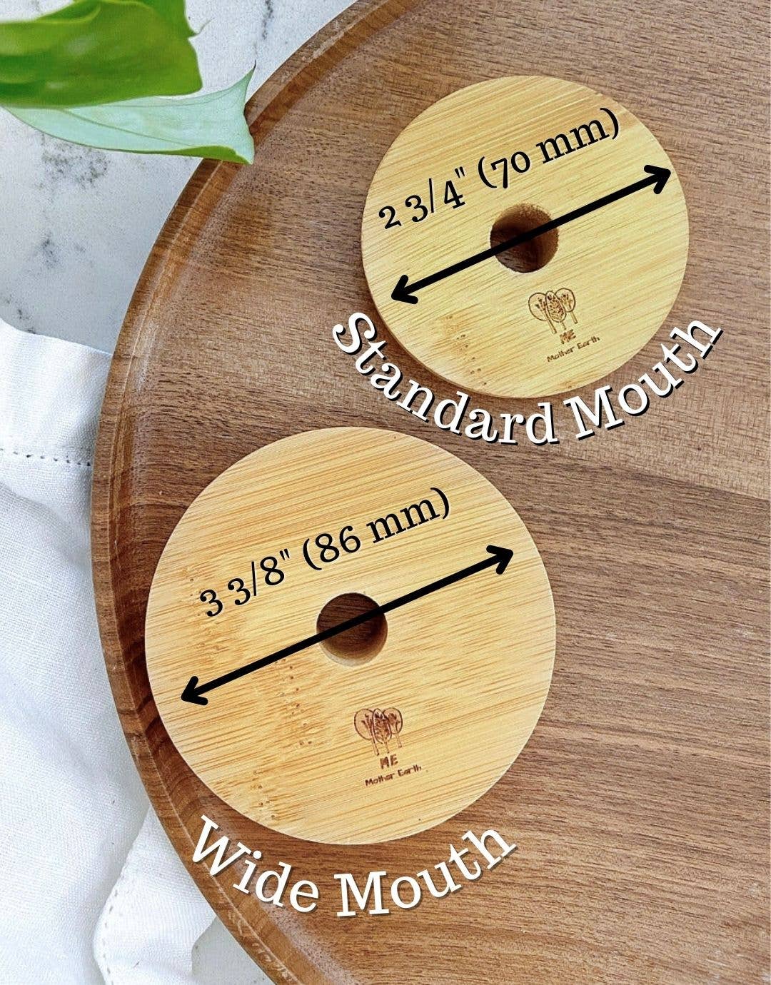 Standard Mouth Bamboo Mason Jar Lids | Straw Hole - Echo Market