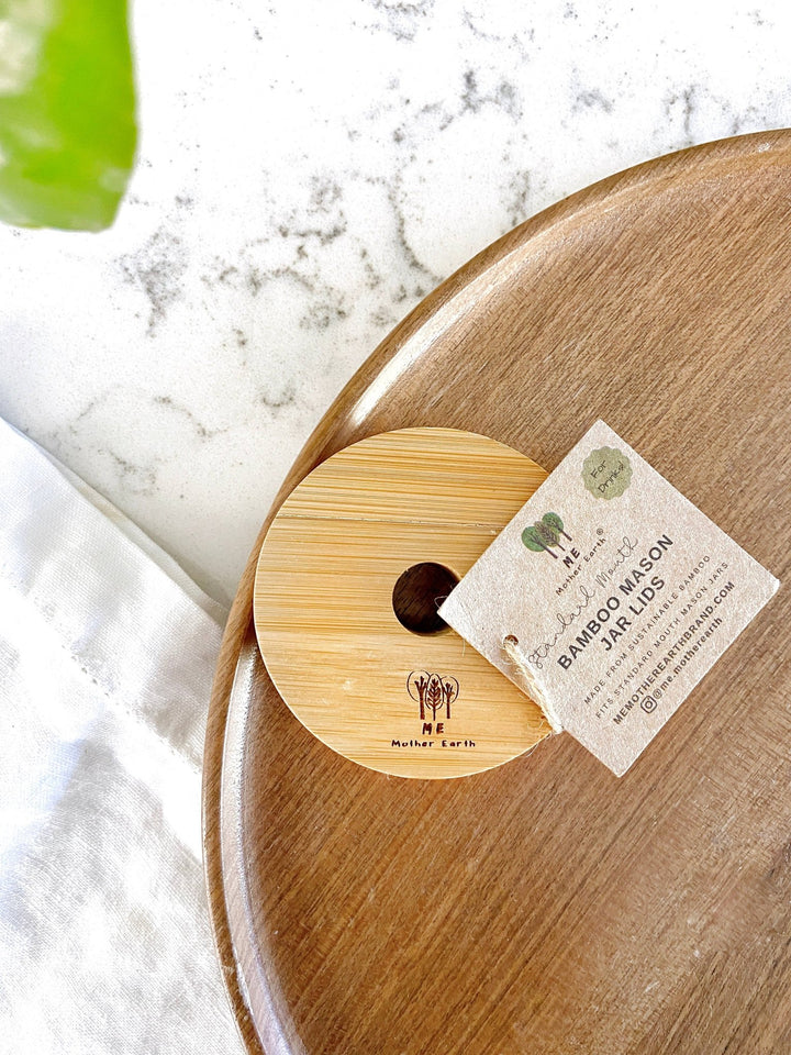 Standard Mouth Bamboo Mason Jar Lids | Straw Hole - Echo Market