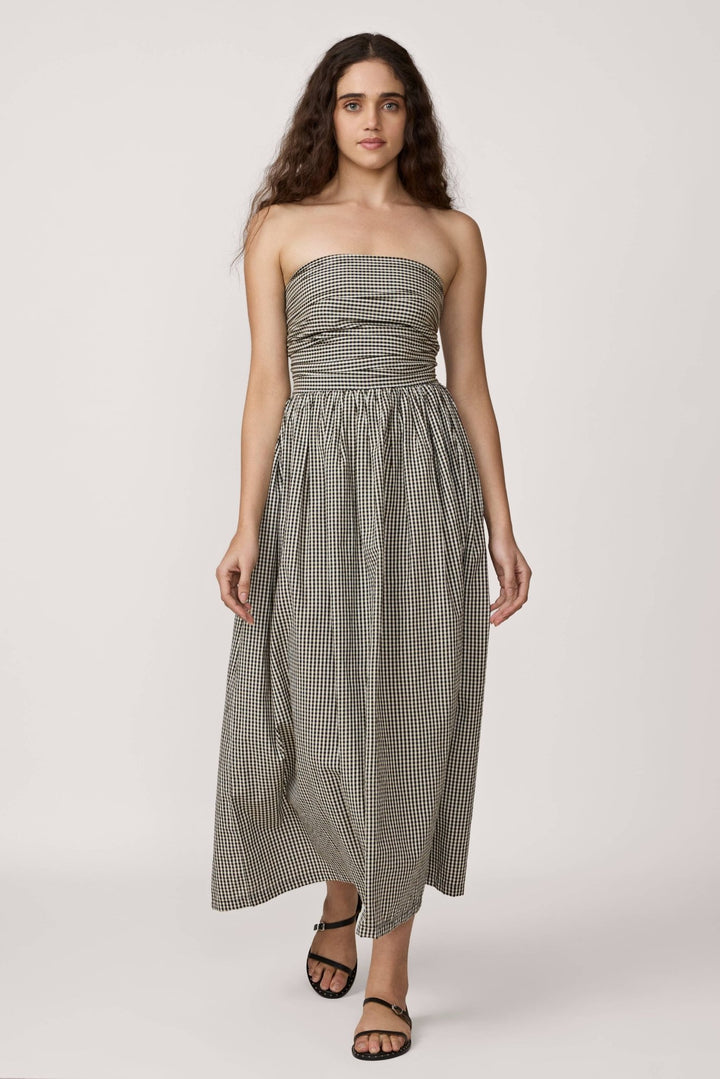Strapless Tie Back Dress | Gingham - Echo Market