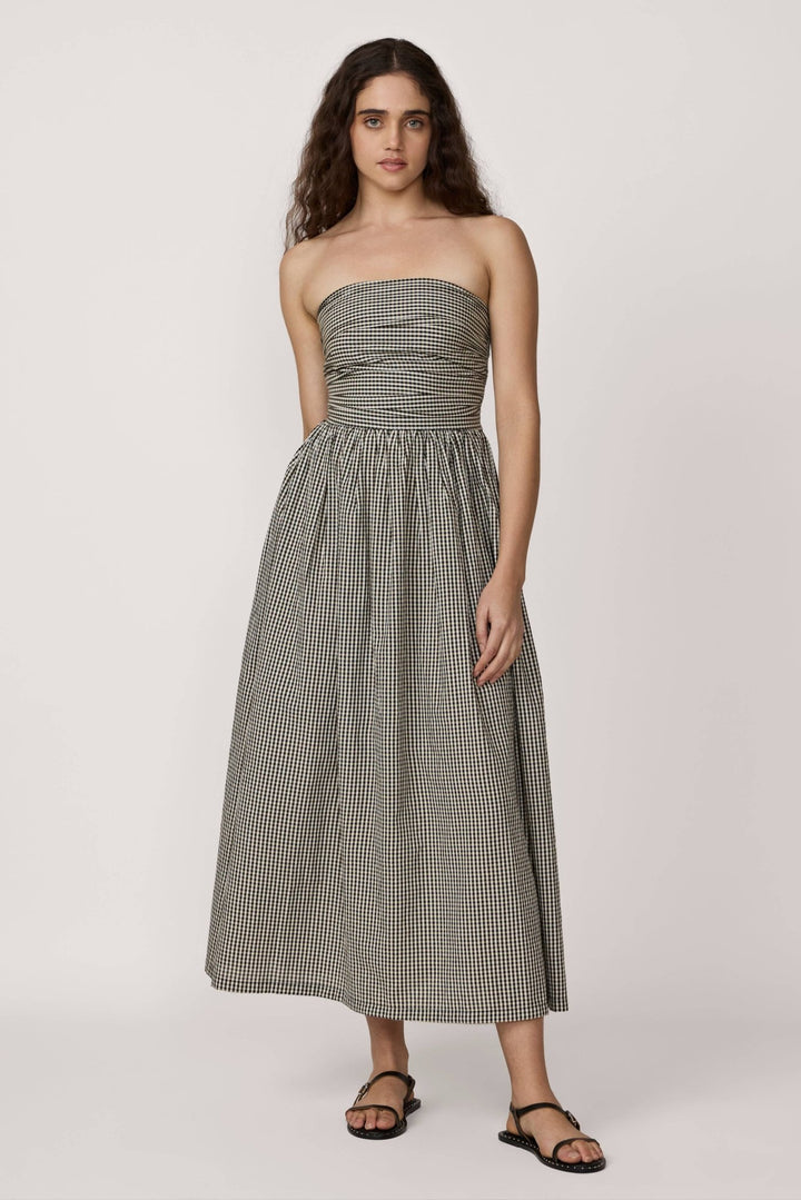 Strapless Tie Back Dress | Gingham - Echo Market