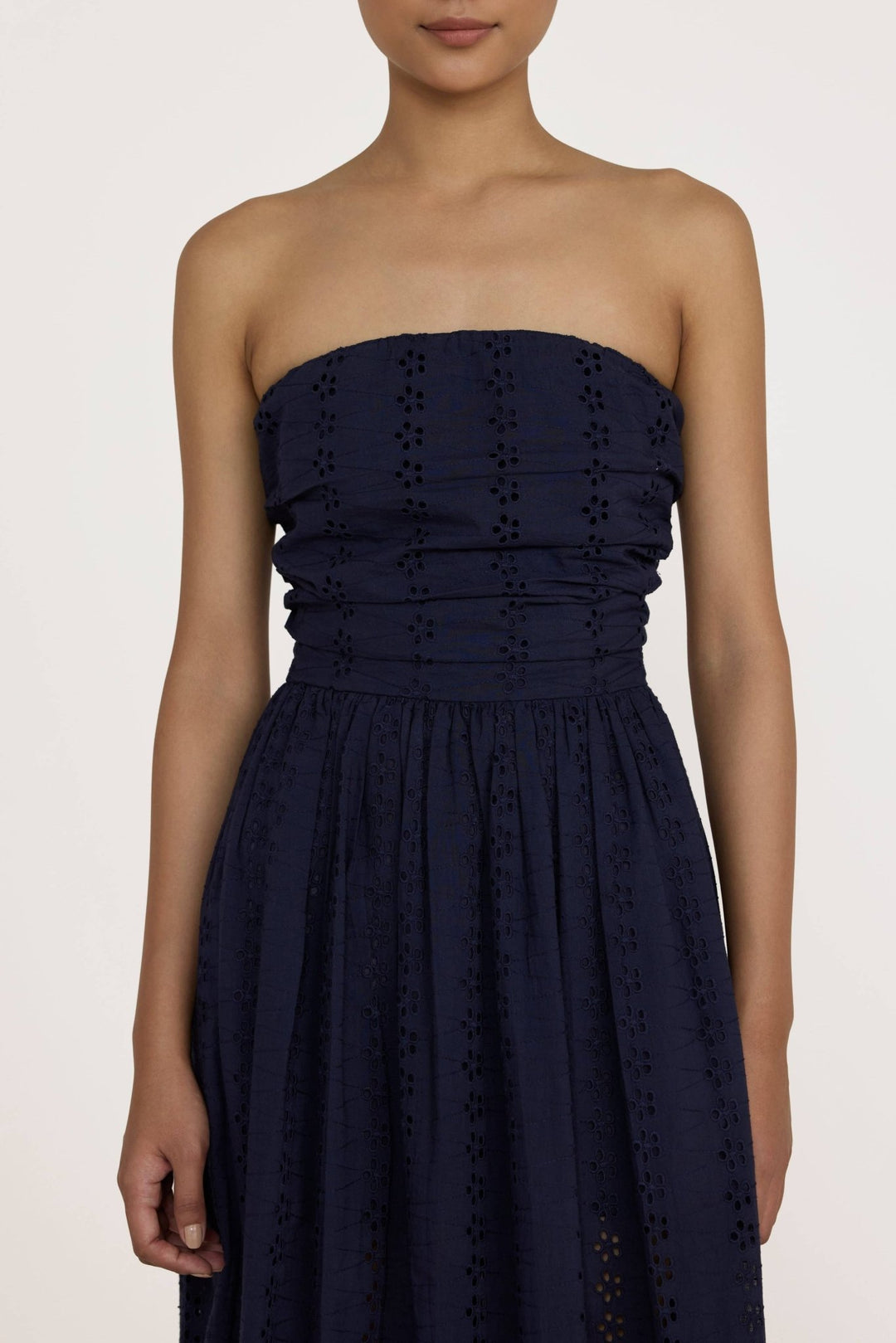 Strapless Tie Back Dress | Navy Lace - Echo Market