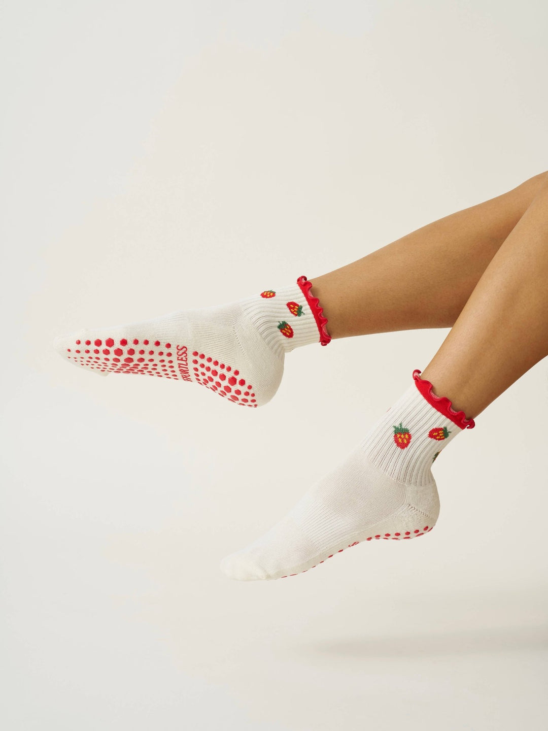 🍓 Strawberry Ruffle Grip Sock | Pilates Socks - Echo Market