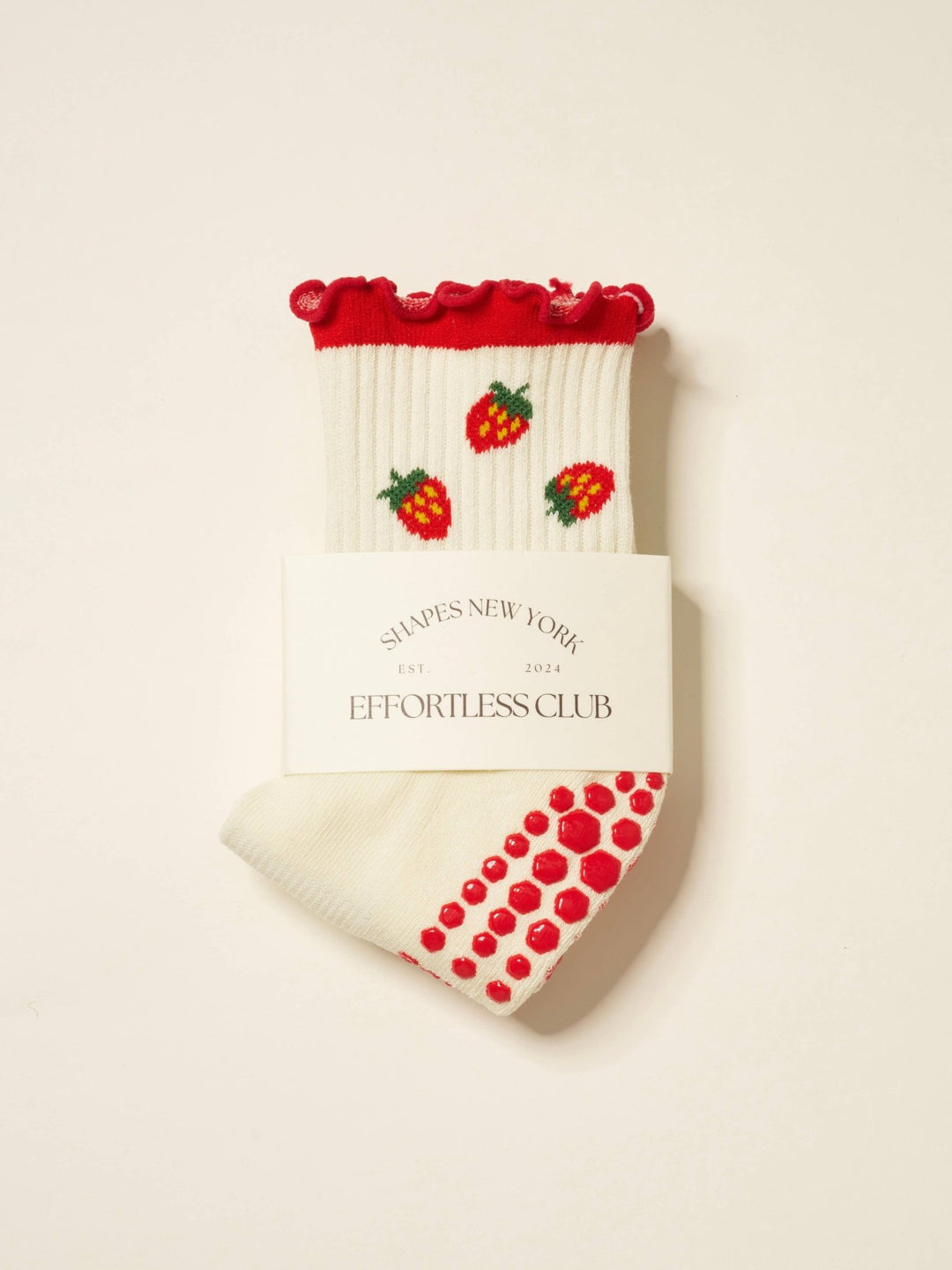 🍓 Strawberry Ruffle Grip Sock | Pilates Socks - Echo Market