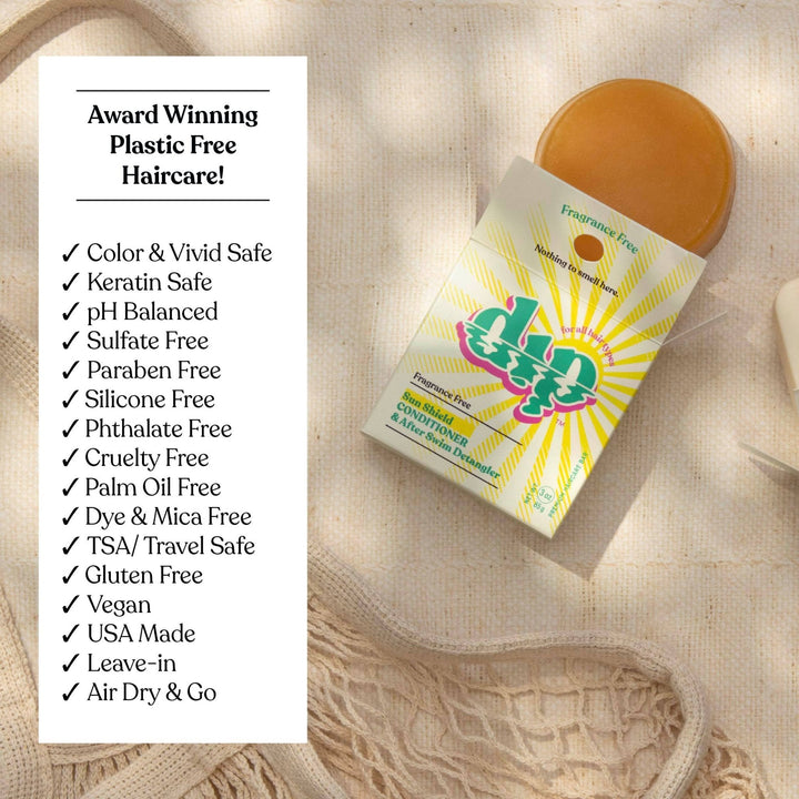 Sun Shield Conditioner Bar & After Swim Detangler | Fragrance Free - Echo Market