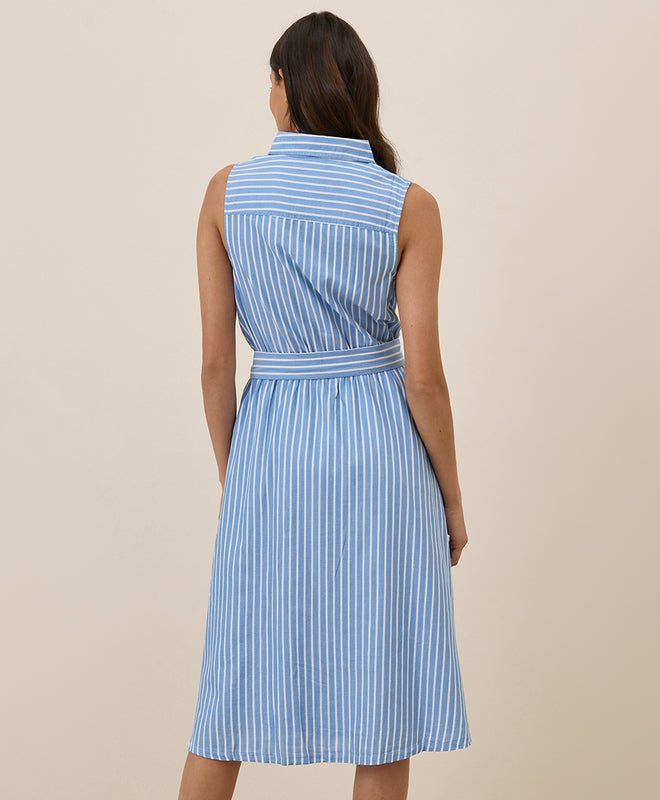 Sunset Lightweight Cotton Sleeveless Shirtdress - Echo Market